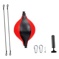 Ioensy - Bola De Boxeo Pu Bolso De Velocidad De Cuero Para Entrenamiento De Reacción Coordinación Ojo De Ojo Rojo Negro