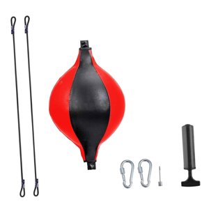 Ioensy - Bola De Boxeo Pu Bolso De Velocidad De Cuero Para Entrenamiento De Reacción Coordinación Ojo De Ojo Rojo Negro