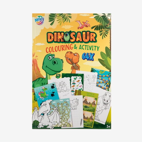 Libro de Pintar y Actividades Dinosaurio Moxy