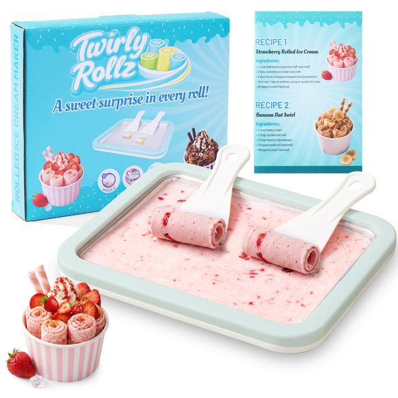 Kit para hacer helado enrollado Twirly Rollz con tapa y espátulas