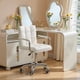 thumbnail image 1 of Silla de oficina Furmax Vanity con ruedas de piel sintética blanca, 1 of 8