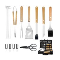 Crusec - Set De 18 Piezas Utensilios Parrillero Asado Acero Inoxidable
