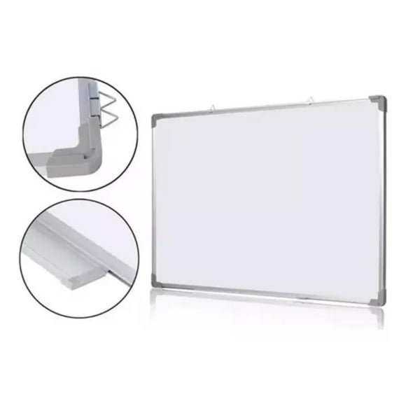 Pizarra Acrílica Blanca Doble Cara con Marco de Aluminio 70 x 100 cm