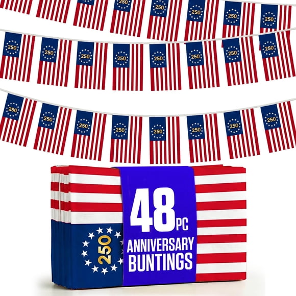 Guirnalda Bandera Betsy Ross de Jester Fiesta – 48 piezas, 15 m