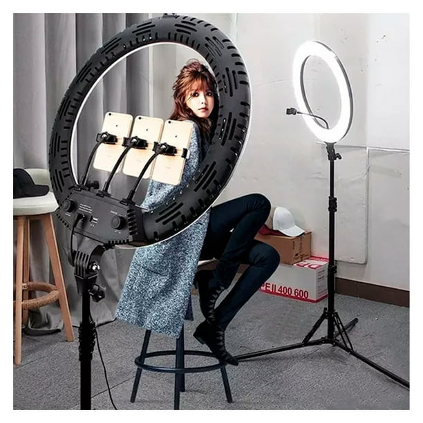 Aro De Luz Gigante Profesional Soportes 56cm Con Tripode Lider