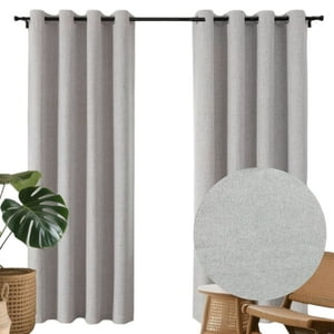 Genérico - Cortina Blackout Doble Faz 140X230Cm Lino Suave 2Paños Gris