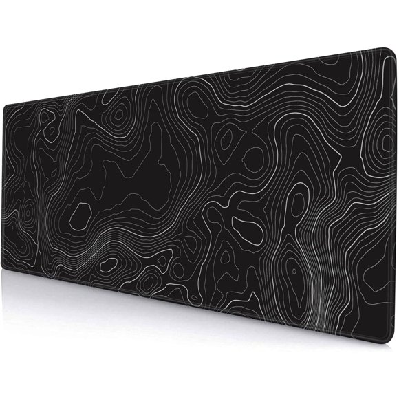 Alfombrilla de ratón SANWUMIAN 80 x 30 cm Negra con líneas geográficas