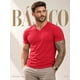 thumbnail image 2 of Poleras Cuello V 100% Algodon Basicas Manga Corta Estampar Rojo M Lisa, 2 of 3