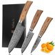 thumbnail image 1 of Juego de cuchillos Wakoli EDIB 3 piezas Damasco con caja de madera, 1 of 8