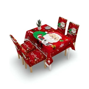 Tf - Set Mantel Más 6 Fundas De Sillas Antimanchas Navideño 140X220 Cm 03
