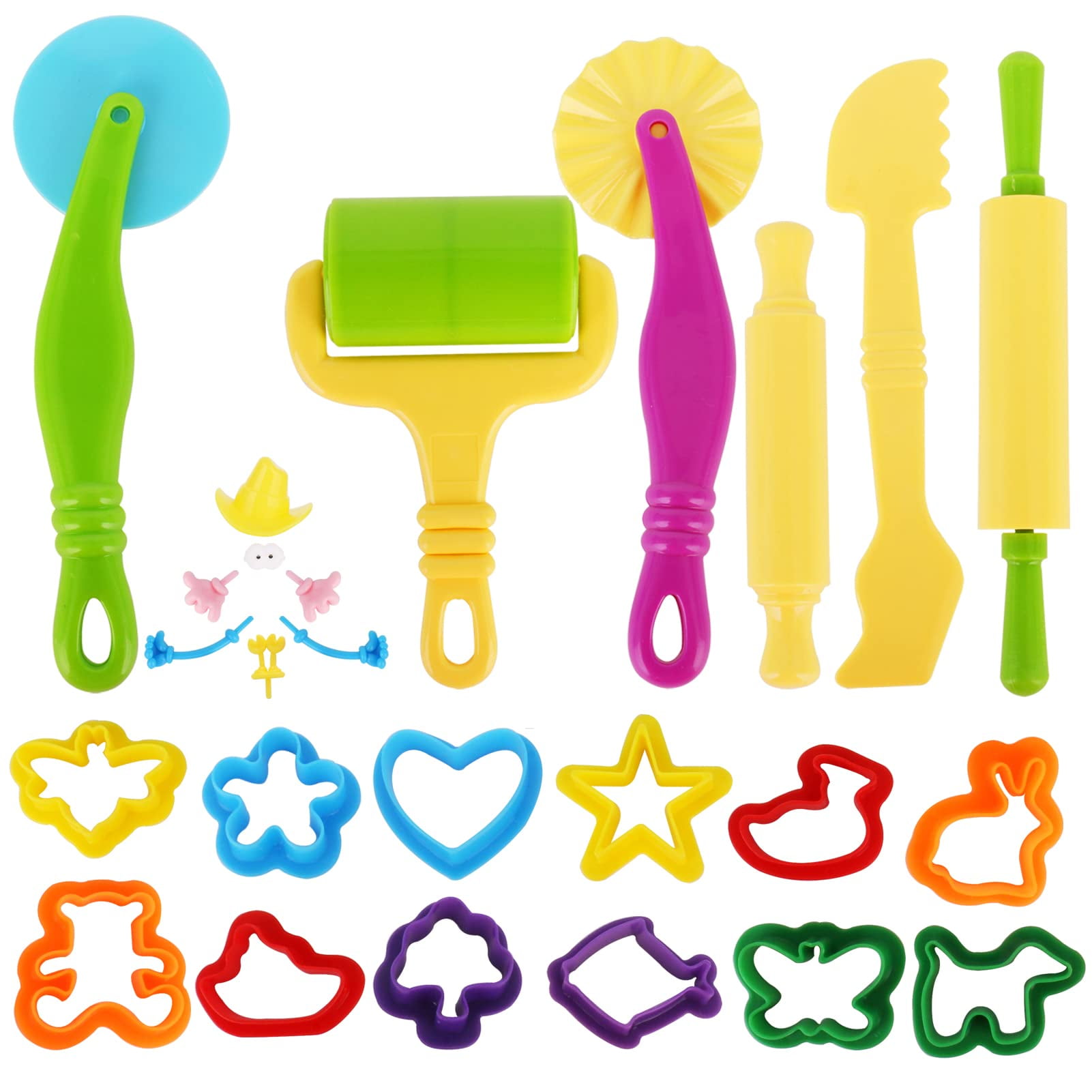 Juego De Herramientas Play Dough Inxens De 25 Piezas Con Moldes Para Animales Y Cortadores