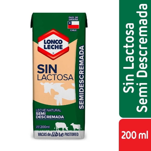 Leche Semidescremada Natural Sin Lactosa Caja, 200 g