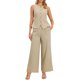 thumbnail image 2 of INSPIRE CHIC Conjuntos de dos piezas para mujeres, chaleco de lino, conjuntos casuales elegantes, trajes de pantalones de pierna ancha XS Caqui, 2 of 6