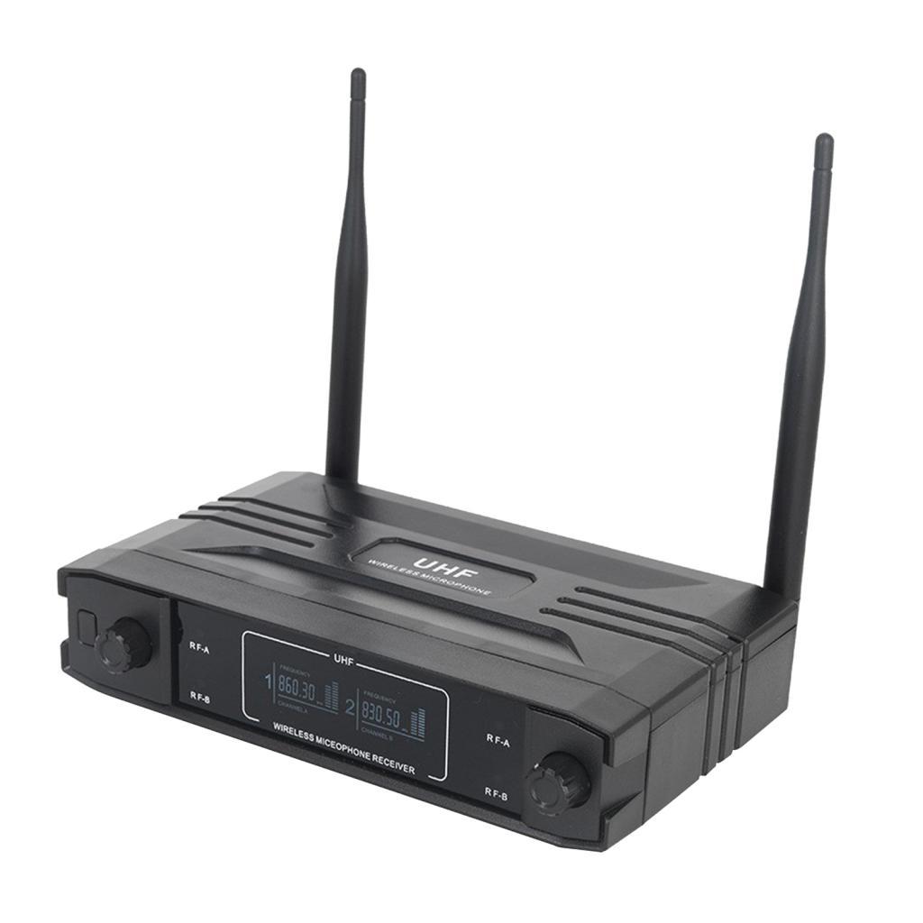 Magideal - Sistema De Micrófono De Mano Micrófonos Dinámicos Inalámbricos Duales 2 Antenas Pantalla Led De Para En Casa Ktv Set Meeting