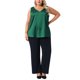 thumbnail image 2 of Agnes Orinda Conjuntos de Halloween para Mujeres Tallas Grandes Escuela Colegio Seda Satén Tops de Tirantes Cuello en V Casual Blusas Sin Mangas Básico de Verano Camiseta 1X Verde Oscuro, 2 of 6