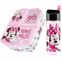 Set De Loncheras Disney Minnie Mouse Para Niños Con Botella De Agua, Color Rosa