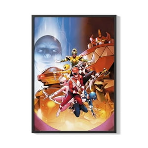 Creango - Cuadro Poster Enmarcado Power Rangers Decorativo