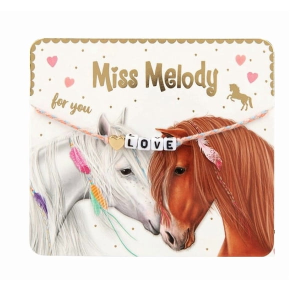 Pulsera de tela con mensaje tierno de Miss Melody