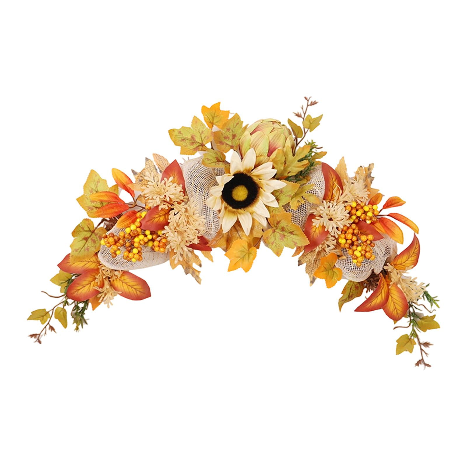 Magideal - Guirnalda De Otoño Con Flores Artificiales, Centro De Mesa De Girasol, Porche, Jardín, Recepción, Decoración De Pared, Fiesta Rústica, Flor Artificial