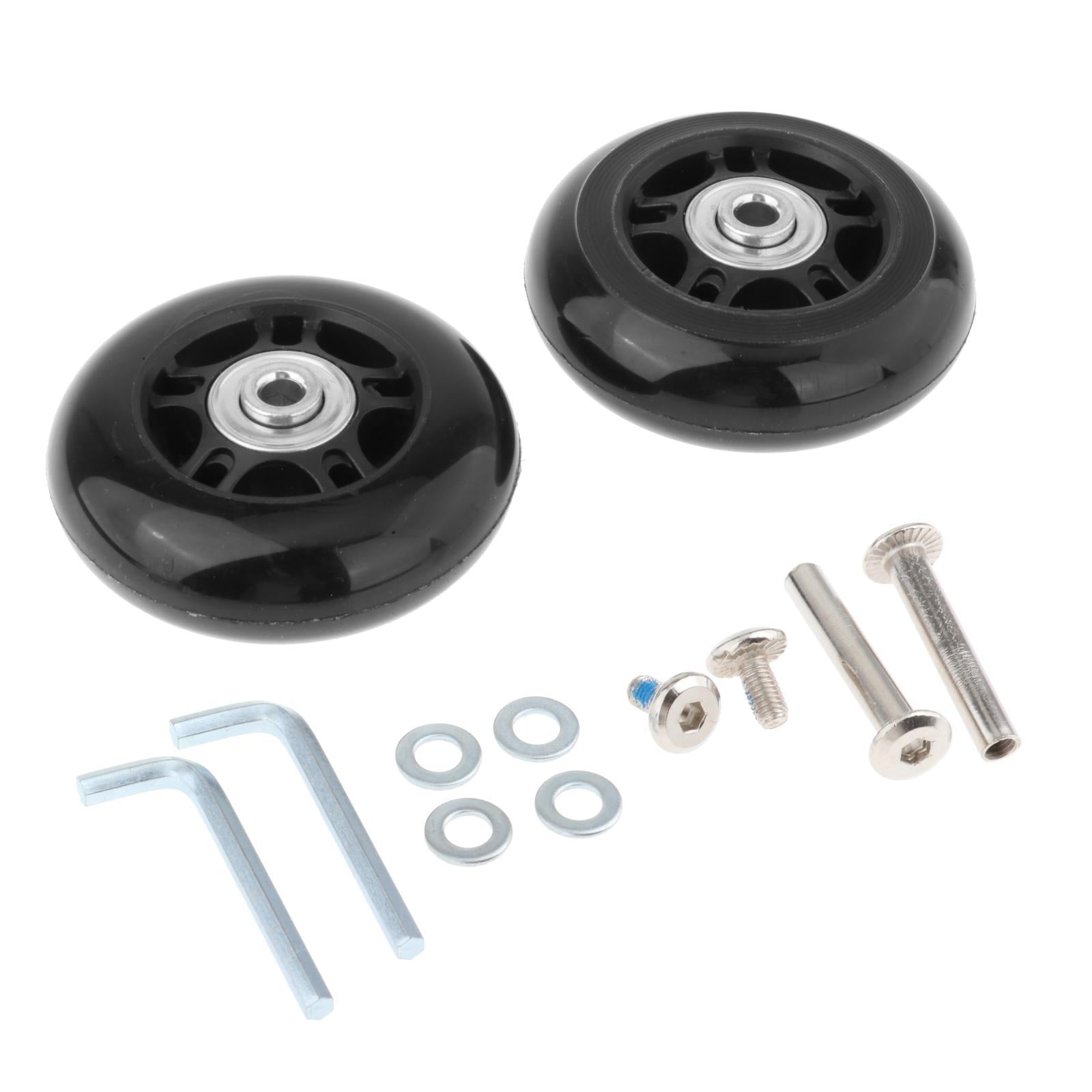 Magideal - Ruedas De Repuesto Para Maleta, Ruedas De Viaje Para Equipaje, 4 Arandelas, Silencioso, Resistente Al Desgaste, Juego De Reparación De Ruedas , 70x24mm