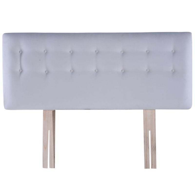 Bodevir - Respaldo Cama Botone 2 Plaza Felpa Crudo