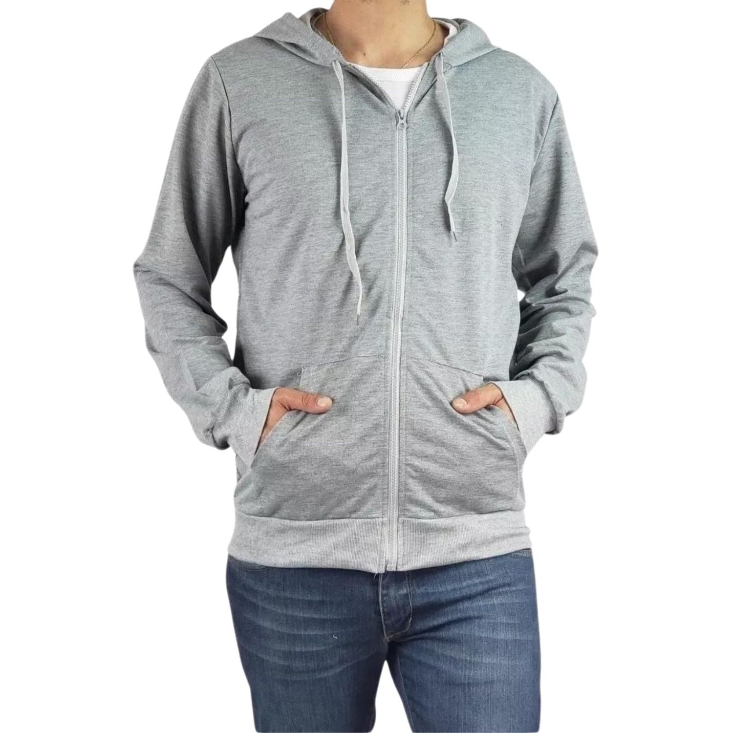 Likeshop - Poleron Algodón Hombre Primavera Verano Cierre Colores Mu54