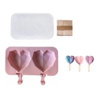 Genérico - Moldes De Silicona Para Helados Corazón Geometrico 2 Paletas