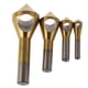 thumbnail image 1 of 4pcs revestido de titanio Countersink Chamfer Tool Deburring Tool Set Metal Wood Drill Bits 2-5mm 5-10mm 10-15mm 15-20mm (oro), 1 of 3