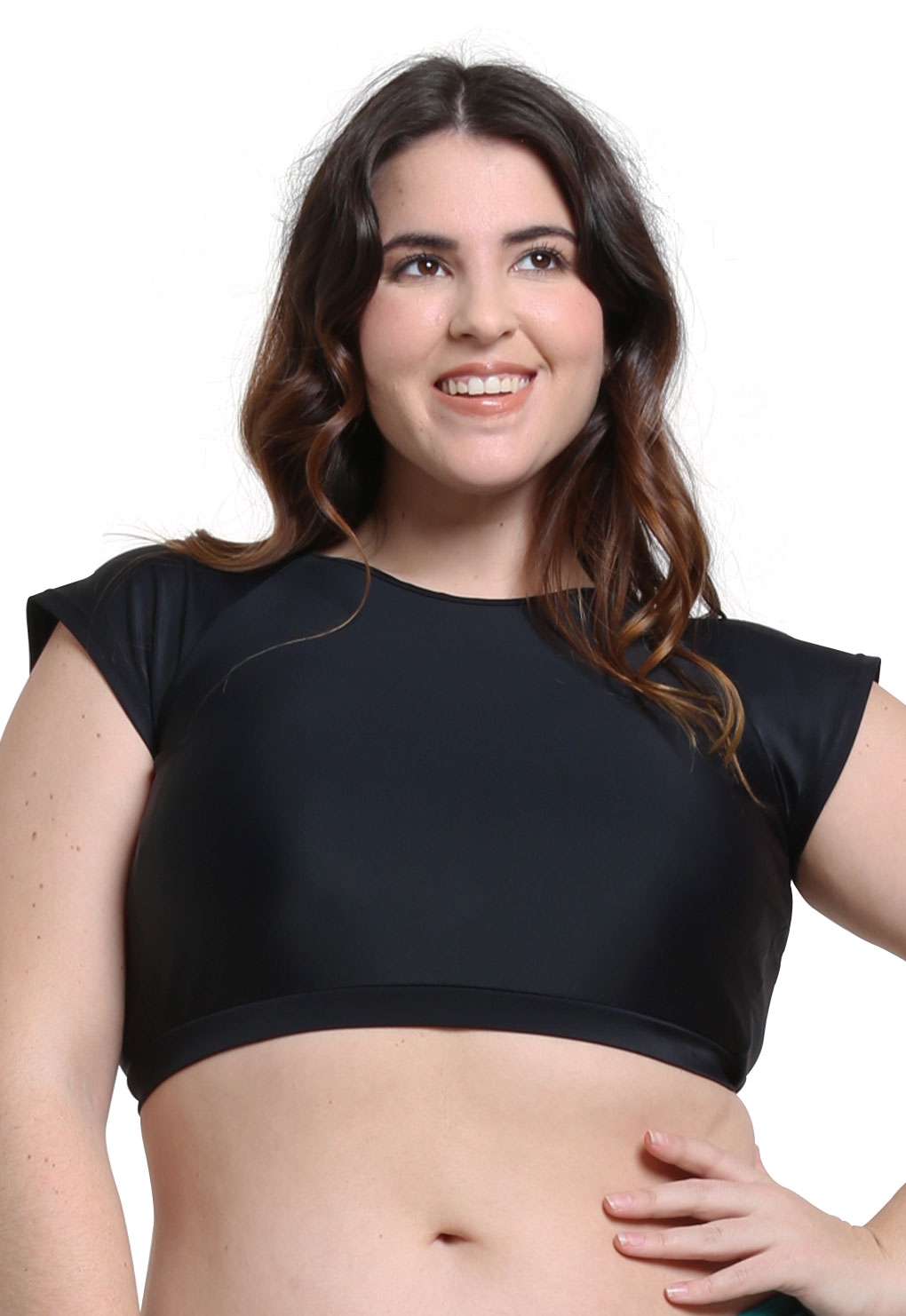Samia - Bikini Estilo Crop Top Negro M