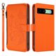 thumbnail image 2 of Funda Cartera Mariposa para [Google Pixel 8A] con Soporte y Cremallera Naranja, 2 of 6
