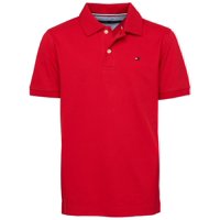 Polo Tommy Hilfiger De Manga Corta Para Niños, Color Rojo Hiedra, 12-14Y