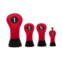 Ioensy - Cubiertas De Madera Para Cabeza De Golf, Cubierta De Madera Para Adultos, Suministros De Entrenamiento De Golf, 1, 3, 5 U, Color Rojo