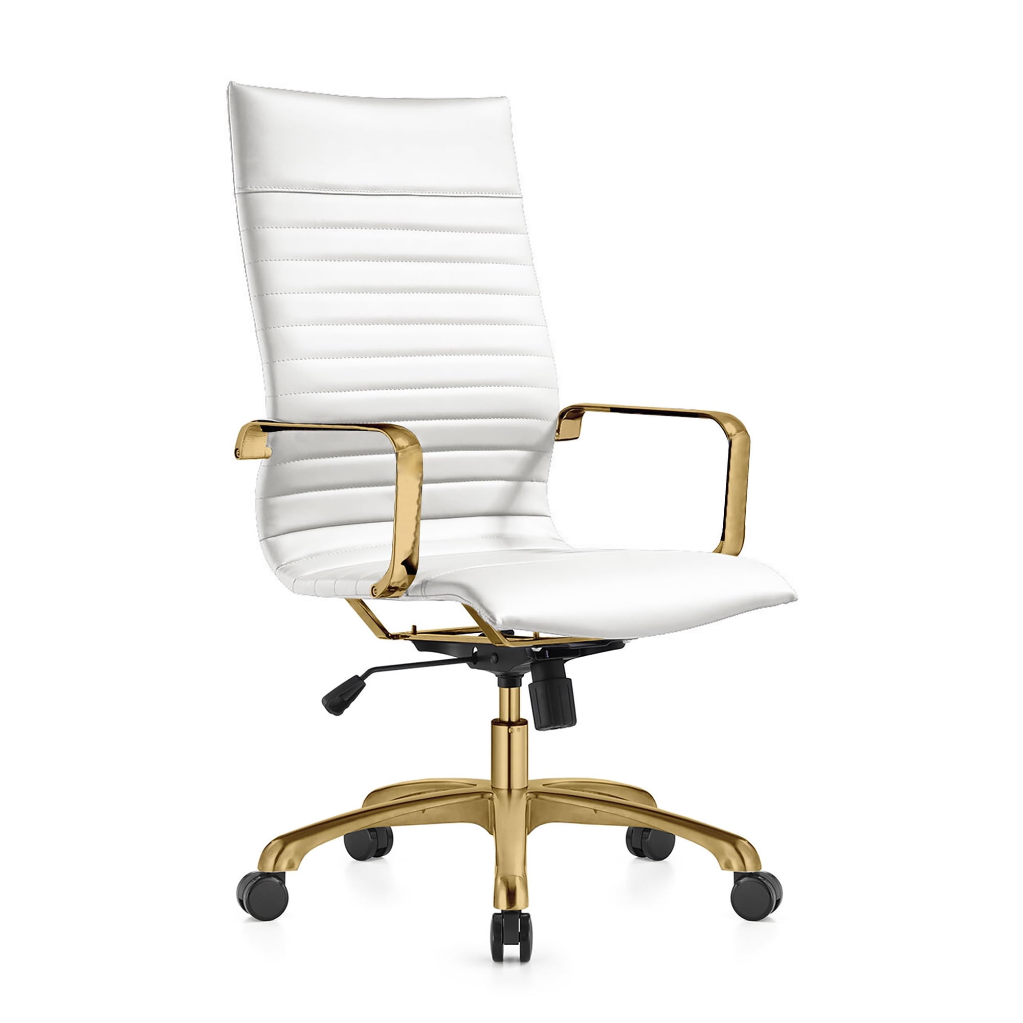 Silla De Oficina Leisuremod Harris Con Respaldo Alto Con Tapicería De Cuero