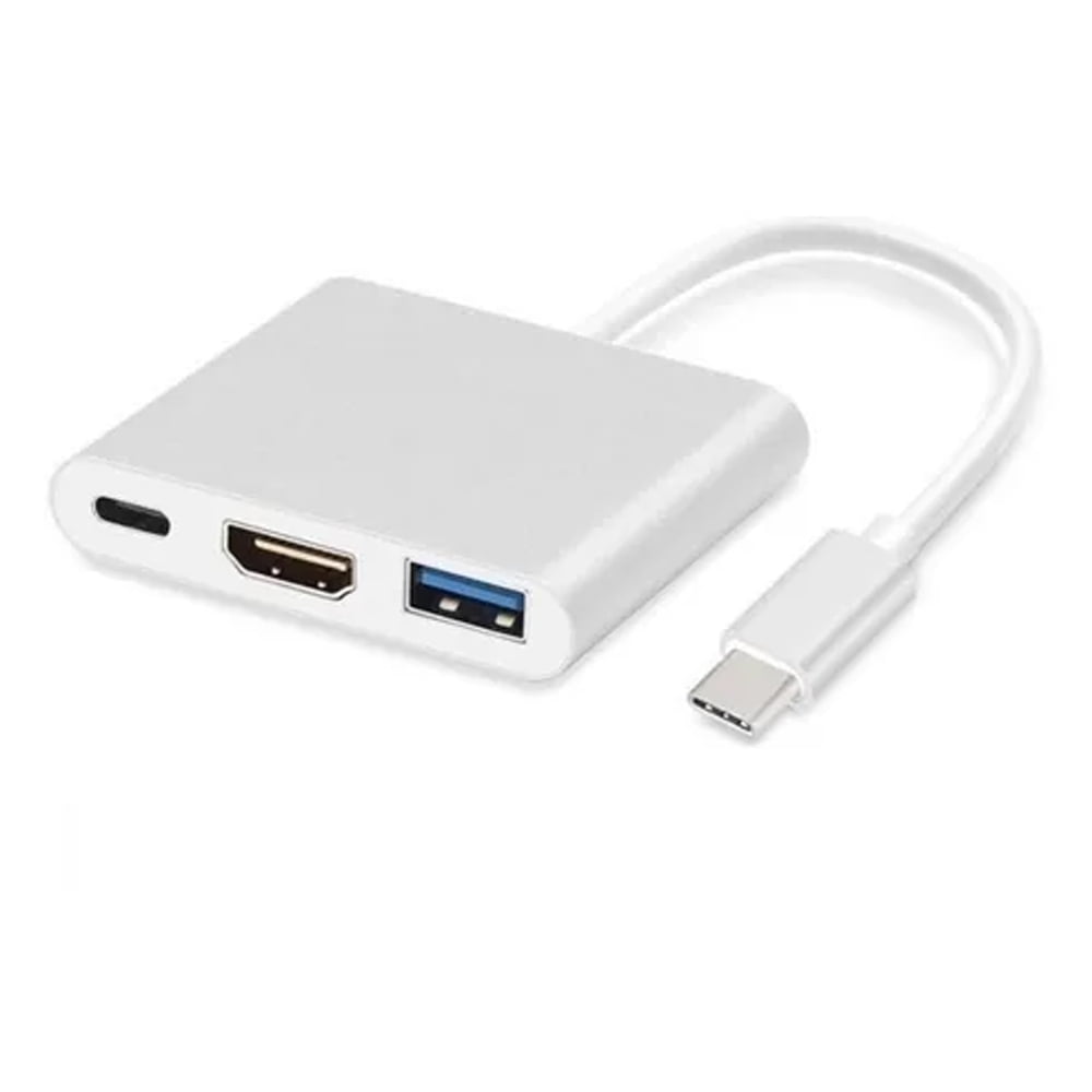 Genérico - Adaptador Hub 3 En 1 Usb-c Hdmi Para Macbook / Ipad / Notebook