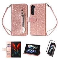 Funda Para Foxdock Elegante Funda Samsung Galaxy Z Fold6 Glitter Con Cremallera-Ideal Para El Uso Diario