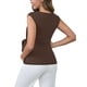 thumbnail image 3 of INSPIRE CHIC Blusa de maternidad para mujer con lazo en la cintura, manga corta, verano 2025, camiseta para oficina, talla 2XL, color marrón, 3 of 5