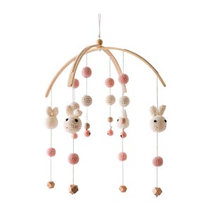 Magideal - Bebé Cuna Móvil Juguete Techo Móvil Lindo Recién Nacido Sonajeros Móvil Cama Colgante Campana Juguete Decoración De La Habitación Del Bebé Precioso Be Conejo De Ganchillo