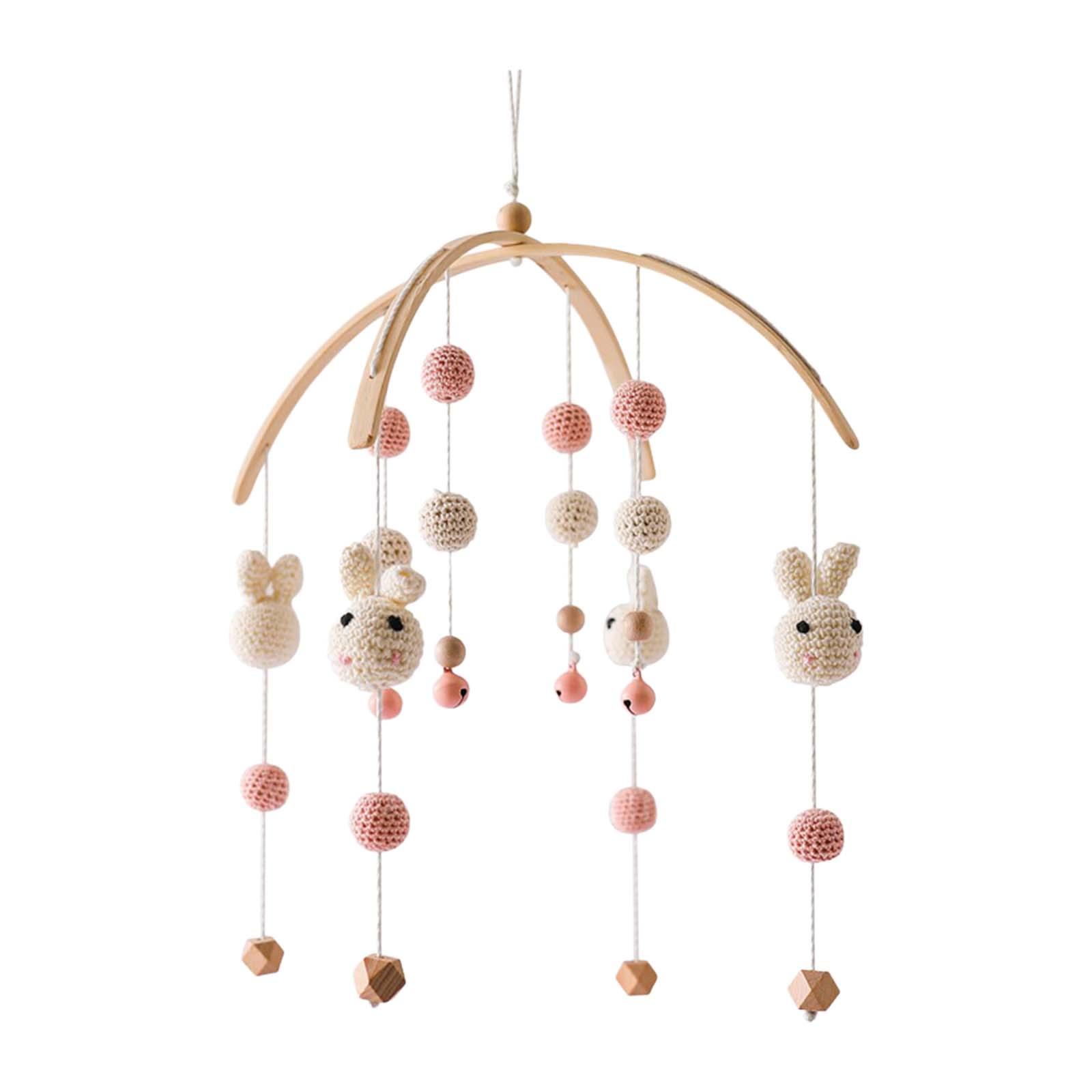Magideal - Bebé Cuna Móvil Juguete Techo Móvil Lindo Recién Nacido Sonajeros Móvil Cama Colgante Campana Juguete Decoración De La Habitación Del Bebé Precioso Be Conejo De Ganchillo