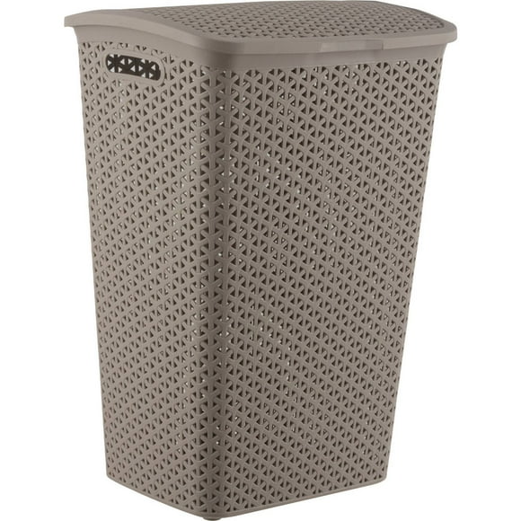 Cesto Canasto Para Ropa Bali 55 Litros Con Tapa Taupe