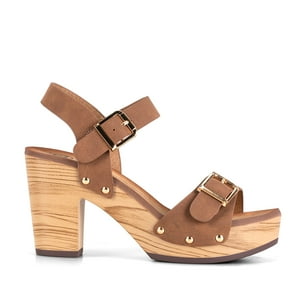 Sandalias Taco Casual Camel Mujer Weide Js58