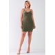 thumbnail image 4 of Vestido Mini Ajustado de Tirantes Finos con Cuello Vuelto, Sedoso y sin Mangas, de Talla Grande, 4 of 5