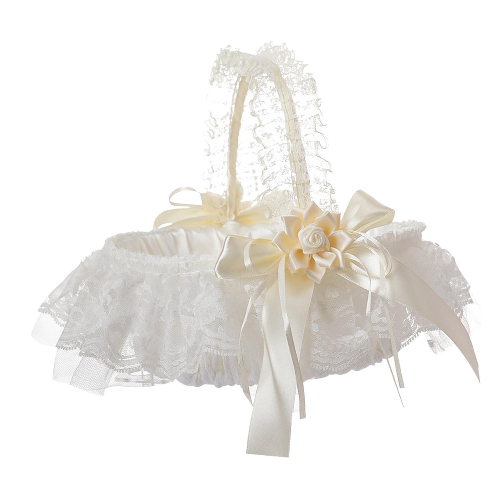 Bothyi - Cesta Romántica De Flores Para Boda, Lazo Para Decoración De Fiestas Y Eventos, Lechoso