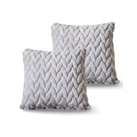 Genérico - Pack De 2 Fundas De Cojines Diseño Espiga 45Cm X 45 Cm Gris