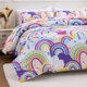 thumbnail image 5 of Lightwe-ight So-ft 3 Piece R-ainbow Comfort-er Set with 2 Pillo-w Covers Cartoon Lo-ve Hearts Suns -and Stars Bedding Set- for Girls Boy-s Kids Twin Dark Blue, 5 of 5