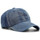 thumbnail image 4 of Gorra de béisbol lavada, de algodón vaquero desgastado, ajustable, estilo polo, unisex, 4 of 7
