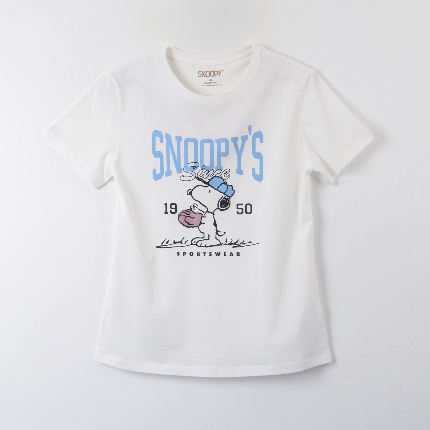 Polera Manga Corta Mujer 1950 Blanco Snoopy