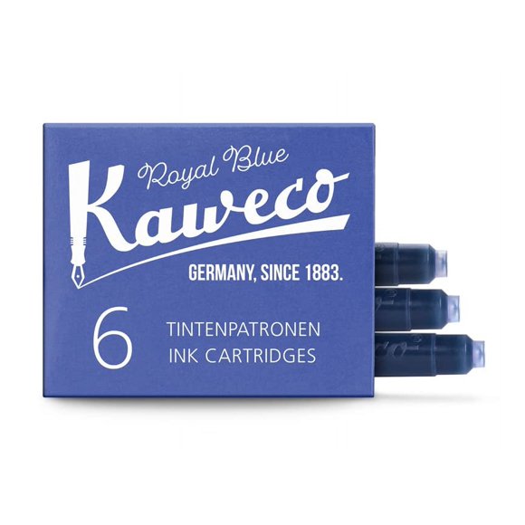 Cartuchos de tinta Kaweco Royal Blue Short, tamaño internacional, 6 unidades
