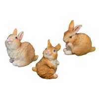 Ioensy - 3 Piezas De Estatuas De Jardín De Hadas, Conejo Para Maceta, Maceta, Adorno En Maceta, Conejo