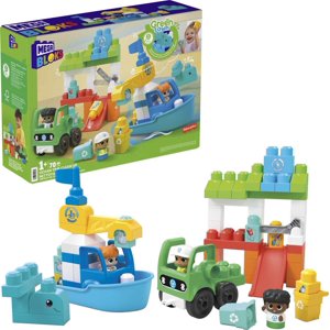 Mega Bloks Fisher-Price - Juego De Bloques De Construcción Para Niños Pequeños 70 Piezas, 3 Figuras