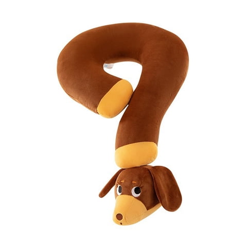 Magideal - Almohada Decorativa Dachshund Cojín Respaldo Mullido Peluche Suave Almohadón Decorativo Diseño Perro Salchicha Cómodo Adecuado Para Sala Estar Habitac Signo De Interrogación